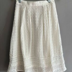 NWOT Boden Althea White Lace Midi Skirt